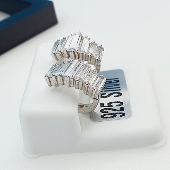 "925 Sterling Silver Cubic Zirconia Earrings, UU1P6A6136 - Picture 4 of 9